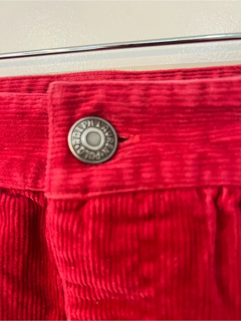 Ralph Lauren Girls Red Corduroy Scottie Dog Embroidered Skirt Size 10 Holiday